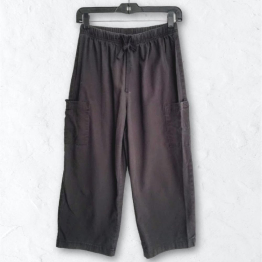 Cropped Cargo Pants Black Sz Small